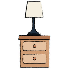 Wall Mural - bedroom lamp in drawer isolated icon