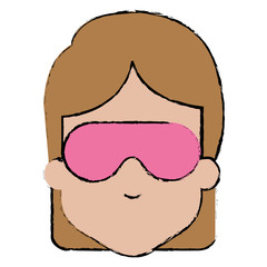 Sticker - woman with sleeping mask