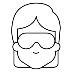 Sticker - woman with sleeping mask