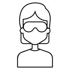 Sticker - woman with sleeping mask