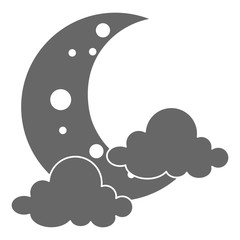 Canvas Print - moon night with clouds