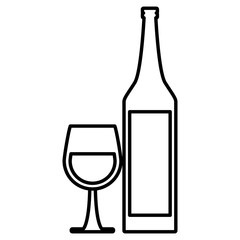 Poster - Wine cup and bottle