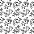Botanical flowers with leaves pattern on a white background.Vector illustration for your web design.