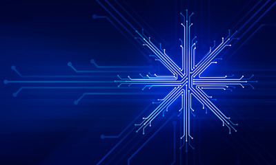Aufkleber - Showflake new year christmas technology concept