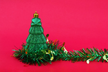 Poster - one christmas tree with decoration for pattern and background