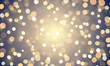 © Ron Dale - Light abstract bokeh shine or golden glitter effect background. Vector shiny confetti lights for Christmas or birthday background design template. Magic glittering glow with lens flare defocused light
