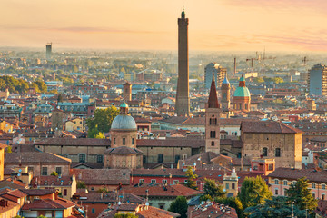 Poster - Panorama of the Bologna city in Italy