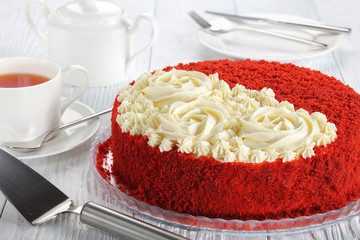 Wall Mural - red velvet cake on a dish