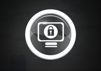 Poster - Security lock icon on computer