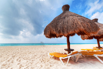 Poster - Beautiful caribbean beach in Mexico