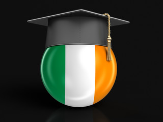Poster - Graduation cap and Irish flag. Image with clipping path