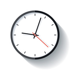 Poster - Clock icon in flat style, timer on white background. Business watch. Vector design element for you project