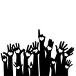 © ngaga35 - Group of raising hands with hearts, vector