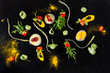 Abstract gastronomy vanguard concept molecular cuisine background