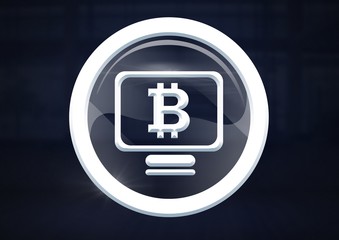 Poster - bitcoin computer graphic glass circle icon