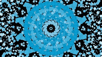 Poster - a kaleidoscope of vigorous music. The winter snowflake. VJ background.
