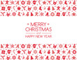 Christmas card with wishes and vintage decorations. Vector