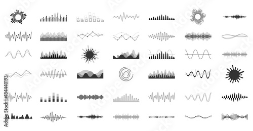 Fotomural Set of vector audio scales.