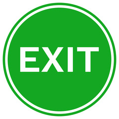 Sticker - EXIT sign in green circle. Vector icon..