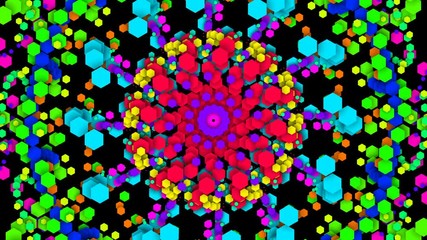 Poster - a moving rainbow. Pulsating patterns that change color. VJ background.