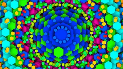 Poster - riot of color. Pulsating patterns that change color. VJ background.