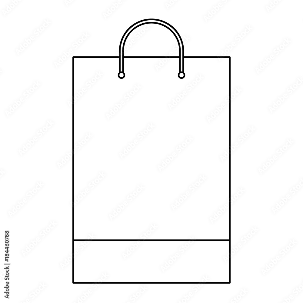 shopping bag template sample business stationery blank vector illustration  outline Stock Vector | Adobe Stock, image size:1000x1000