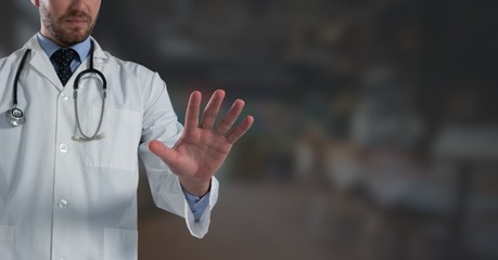 Poster - Doctor man holding hand open