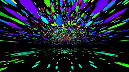 Poster - Rotation around the pulsating figure. Pulsating patterns that change color. VJ background.