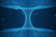 3D illustration tunnel or wormhole, tunnel that can connect one universe with another. Abstract speed tunnel warp in space, wormhole or black hole, scene of overcoming the temporary space in cosmos