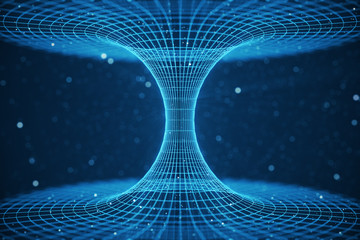 Wall Mural - 3d illustration tunnel or wormhole, tunnel that can connect one universe with another. abstract spee