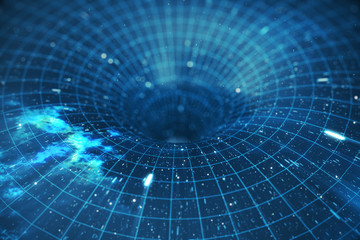 Wall Mural - 3d illustration tunnel or wormhole, tunnel that can connect one universe with another. abstract spee