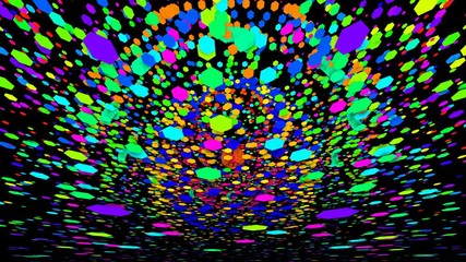 Poster - Rotation around the pulsating figure. close-up. Pulsating patterns that change color. VJ background.