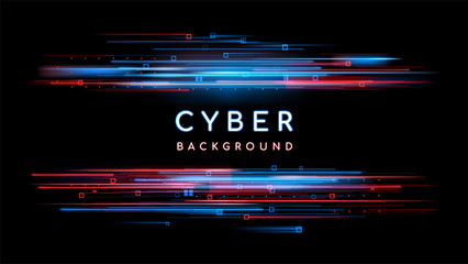 Poster - Sci fi digital futuristic background. Vector technology illustration. Neon light sign with with neon lines, geometric figures. Glitch neon frame. Futuristic label design. Luminous cyber hologram.
