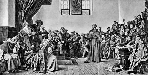 Wall Mural - Luther at the Diet of Worms (1521), by Anton von Werner (from Spamers Illustrierte Weltgeschichte, 1894, 5[1], 224/225)