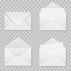 Wall Mural - set of realistic envelopes mockup on a transparent background . stock vector