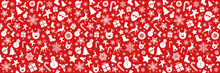 Seamless Holidays Pattern With Ornaments. Vector.