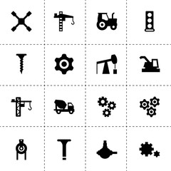 Wall Mural - Machinery icons. vector collection filled machinery icons