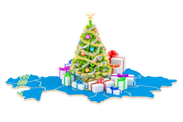 Poster - christmas and new year holidays in kazakhstan concept. 3d rendering