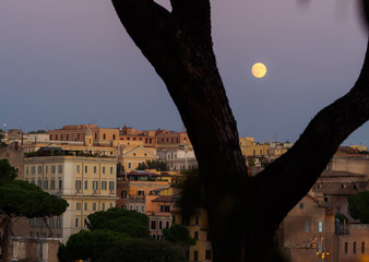 full moon over rome
