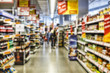 Background supermarket. Background blur. The concept: consumerism, trade, sale.