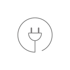 Poster - Plug in round icon. Web element. Premium quality graphic design. Signs symbols collection, simple icon for websites, web design, mobile app, info graphics
