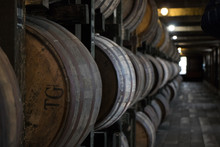 Bourbon Barrels In Rickhouse