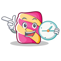 Poster - With clock marshmallow character cartoon style