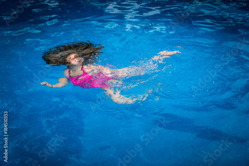 Pool Safety Young Girl Drowning Struggling To Swim Underwater In 
