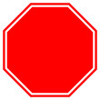 STOP blank sign in red octagon. Vector icon.