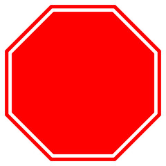 Poster - STOP blank sign in red octagon. Vector icon.