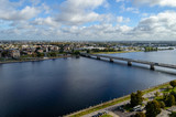 Fototapeta Miasto - aerial view of urban area in latvia in autumn