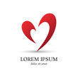 love vector logo design template, minimal heart icon, valentine abstract sign, vector illustration