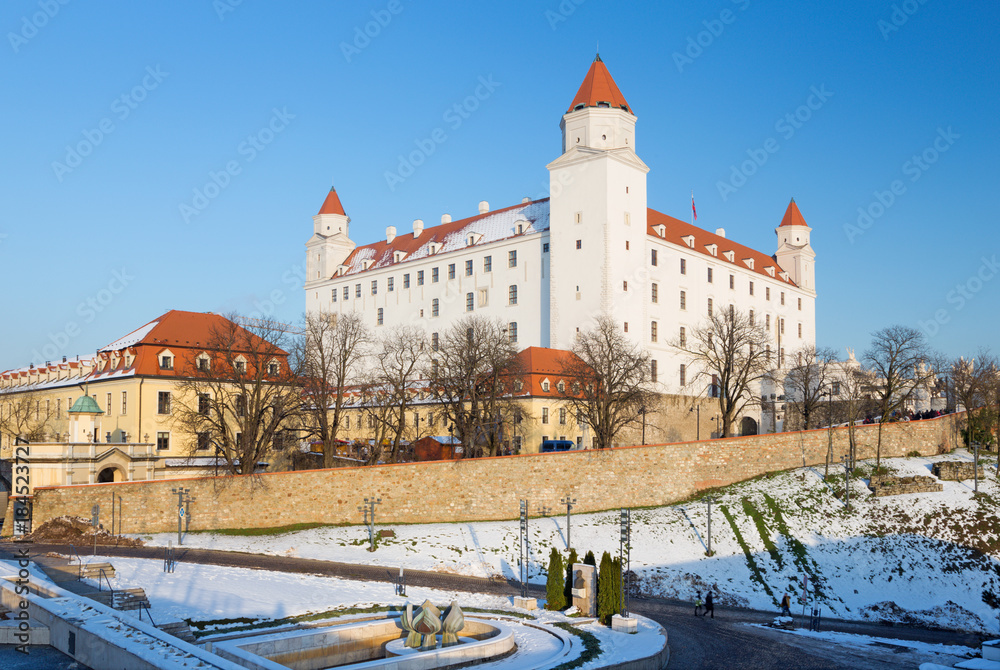 Obraz na płótnie Bratislava - The castle in the winter light. w salonie