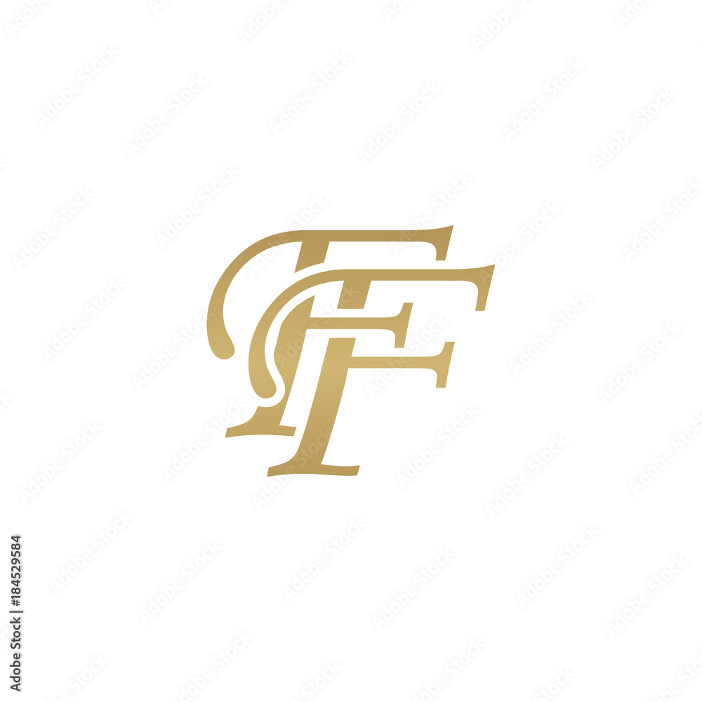 Ff Monogram Initial letter FF, overlapping elegant monogram logo, luxury golden ...